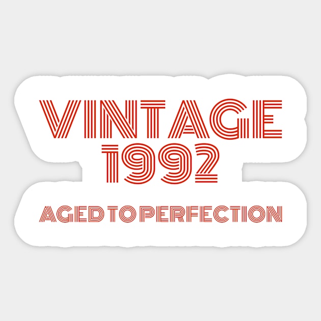 Vintage 1992 Aged to perfection. Sticker by MadebyTigger